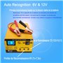 Etrogo Chargeur de Batterie 12V 6V 1A-15A Intelligent Entièrement Automatique Chargeur d'impulsions avec écran à Barre LED pour 