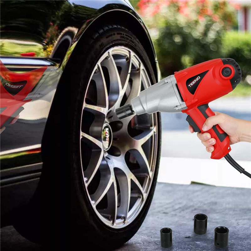 Image secondaire de TEENO Visseuse Clé à chocs 1010 W, 450N.m,Longueur Câble : 200 cm, Livré en coffret avec 4 douilles (17, 19, 21 et 22 mm)