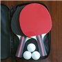 PIQIUQIU Ensemble de Raquettes de Tennis de Table avec 2 Raquettes et 3 balles dans Un Sac(Couleur aléatoire)