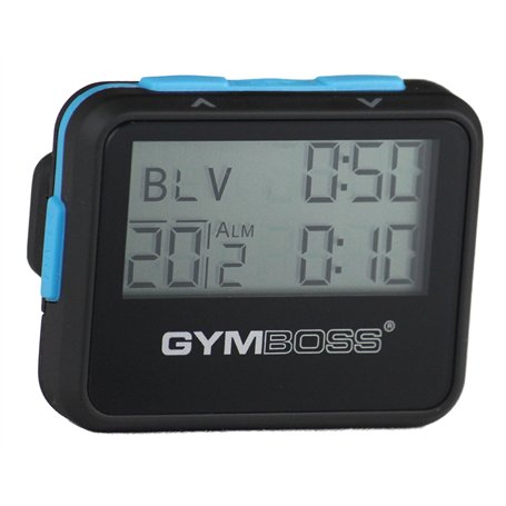 Gymboss Minuteur d’intervalle et chronomètre – Coque Noir/Bleu SOFTCOAT
