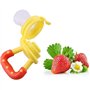 Gearmax Bébé Tetine Grignoteuse Anneau d'alimentation Bébé en Silicone Alimentaire avec Poignée, pour Prendre des Fruits Légumes