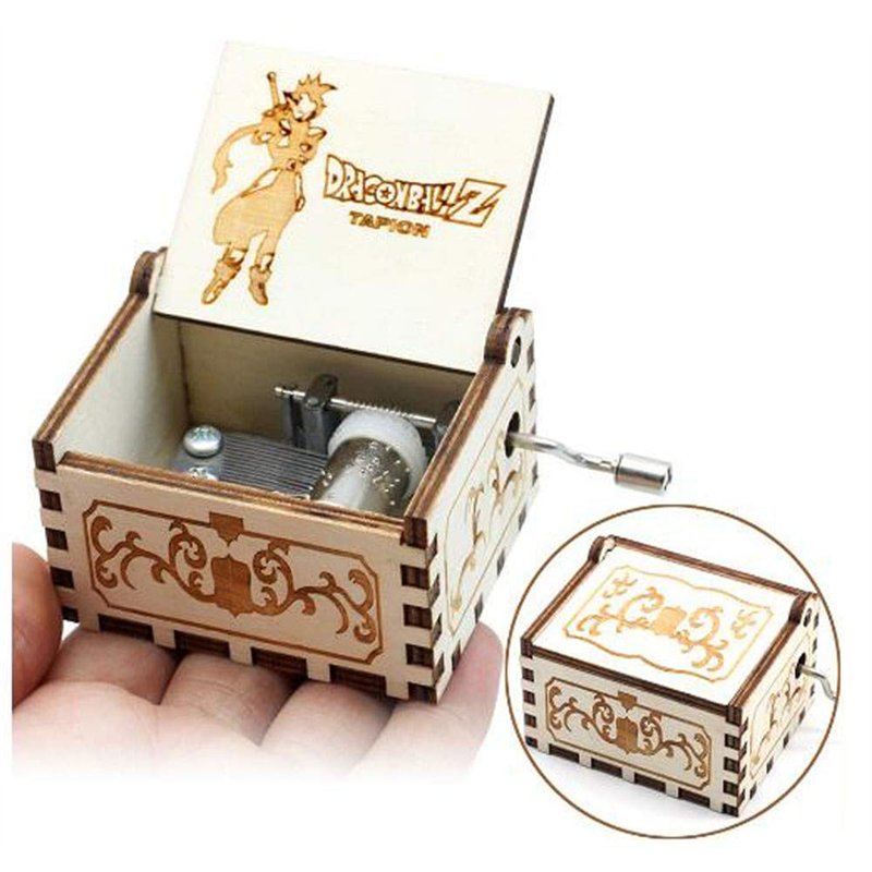 Cuzit Boîte à Musique Style Antique en Bois avec manivelle Thème DBZ