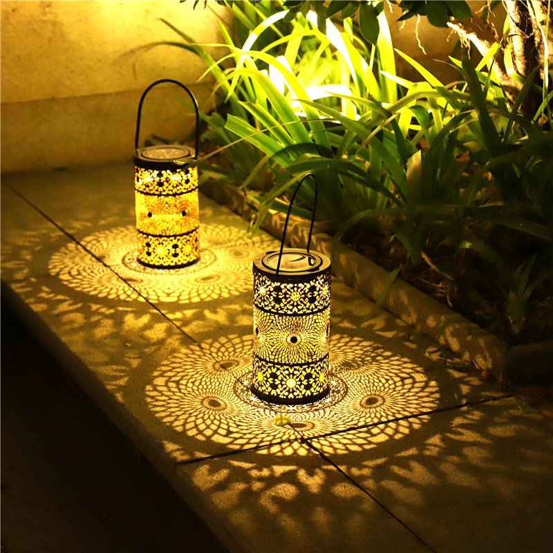 Freekite 2 Lanternes Solaires Extérieures,lot de 2 Lampes Solaires de Jardin en Métal avec piquets de terre, Lumières Solaire Ex