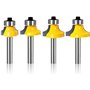 Routeur de Arrondi Fraise Defonceuse Arrondi Coin Rayon Outil de Bordure pour Le Travail du Bois Outils Carpenter 4PCS