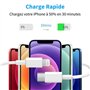 RCTech Câble USB C vers Lightning 1.8M -Lot de 3 [MFi Certifié] Charguer iPhone Charge Rapide Power Delivery pour iPhone 14/13/1