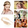 Couronne de Laurier Doré, XCOZU Bandeau Grecque Romain Coiffe Cheveux Couronne Femme Accessoires, Bridal Coiffe de Mariage Feuil