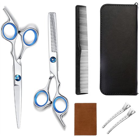 Ciseaux De Coiffure Professionnels Ciseaux Pour Cheveux Barbier 7 Pcs Kit Ciseaux De Coiffure Ciseaux De Coupe De Cheveux Gauche