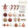 Valery Madelyn 100pcs Boules de Noël Cuivre et Doré pour Décoration, Déco de Sapin de Noël à Suspendre, avec Etoile de Cime d'ar