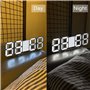 DELIPOP Horloge Murale Numérique LED 3D 21,5CM, Réveille-Matin LED Digital avec 3 Niveaux de Luminosité Réglables Fonction, Horl