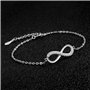 Bracelet Bijoux en Argent Sterling zircone cubique 925 pour Femmes, Infinity Symbol Love Cadeau pour l'anniversaire de Noël Sain