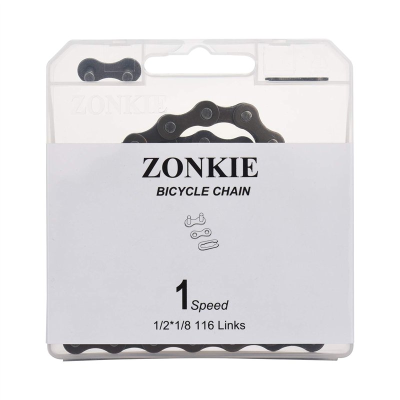 Image secondaire de ZONKIE Chaîne de vélo 1 Vitesses 1/2 x 1/8 inch 116 Glieder