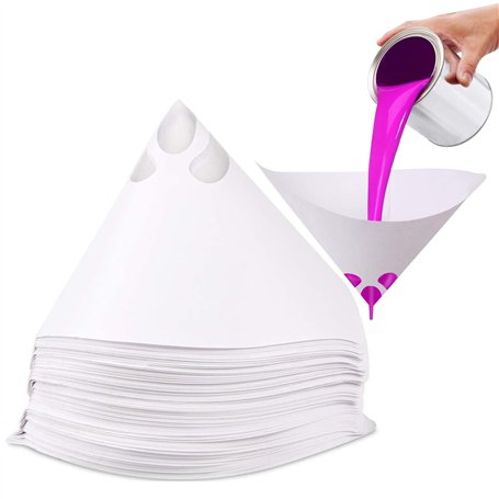 Lot de 120 filtres à peinture coniques en papier jetables - 100 filtres en maille pour peinture de voiture