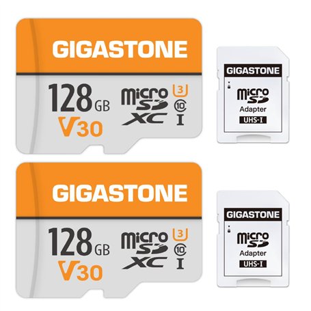 Gigastone Lot de 2 Cartes Mémoire 128 Go Micro SDXC