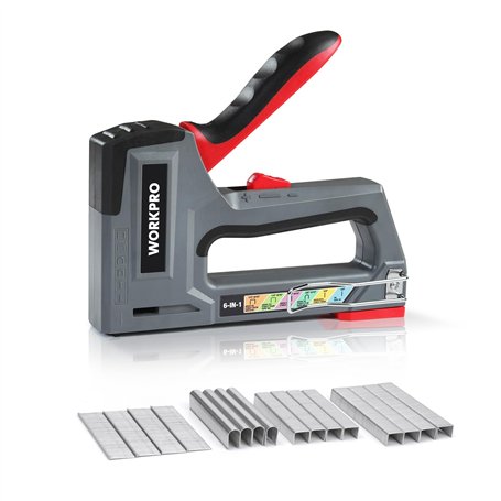 WORKPRO Agrafeuse Murale Multifonction 6 en 1 avec 4000 Agrafes