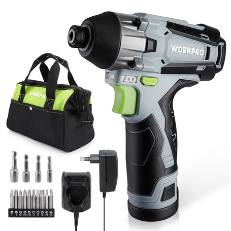 WORKPRO Visseuse à Choc sans Fil 12V avec Batterie 2