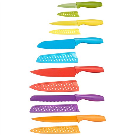 Amazon Basics Lot de Couteaux colorés 12 pièces