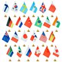 Juvale Drapeaux Pays du Monde Internationaux pour Bureau 21 x 13