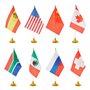 Juvale Drapeaux Pays du Monde Internationaux pour Bureau 21 x 13,9 cm avec Supports de 30 cm (Paquet de 24)