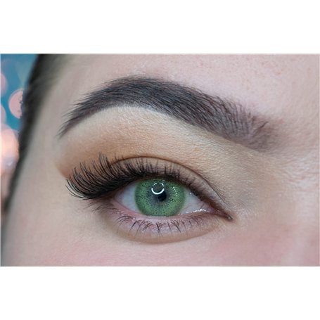 MYSALENS® Lentilles De Contact De Couleur Green Vert Ocean Naturelle très haute opacité Kit De Rangement Boitier Pince applicate