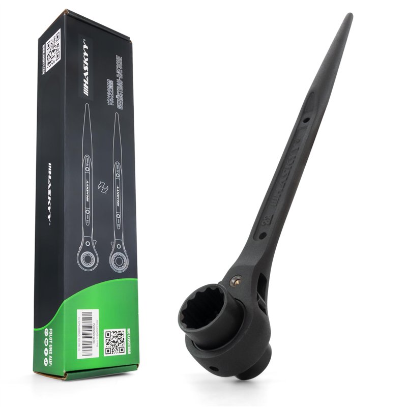 HASKYY Cliquet d'échafaudage 19/22 mm Gerüstbauknarre Cliquet d'échafaudage Gerüstbauer-ratsche