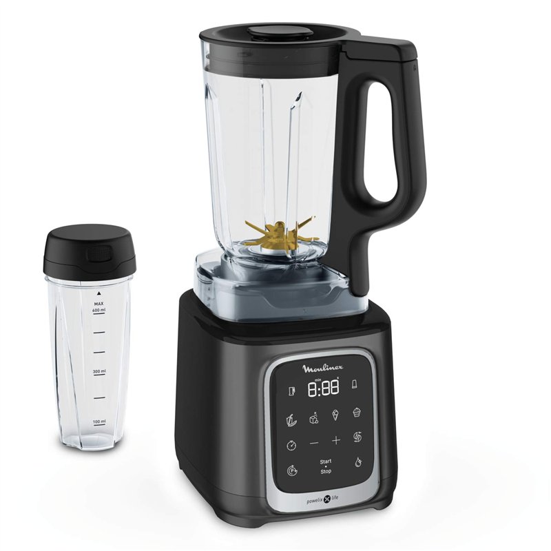 Moulinex InfinyMix+ Blender haute vitesse, 1600 W, Mixeur bol tritan 1,75 L, Smoothies, Glaces, Glace pilée, Pâtes dessert, 5 pr