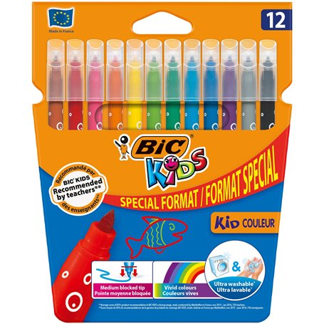 BIC 9246621 Kids Visa Pack de 12 Feutres de Coloriage