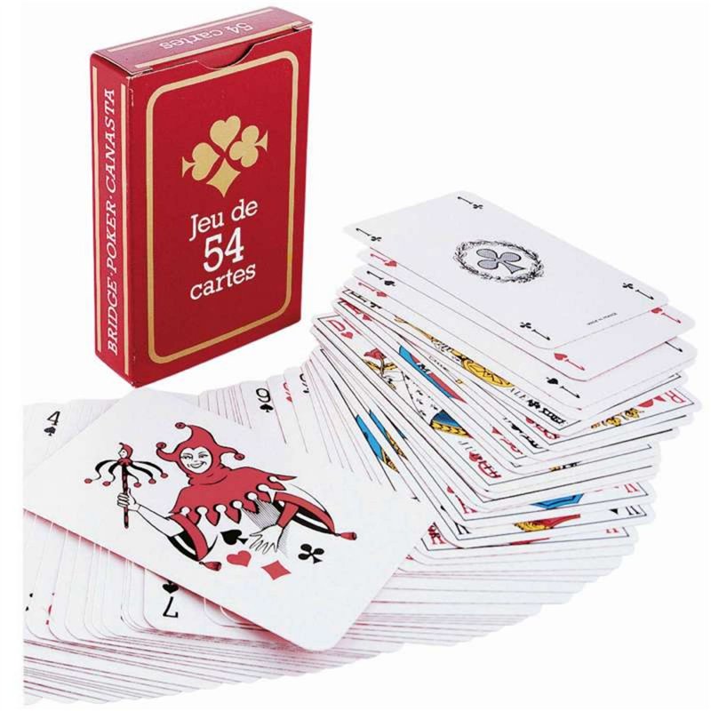 Gauloise Gauloise - Jeu de 54 Cartes cartonnées plastifiées - 4 Index Standards - Portraits français