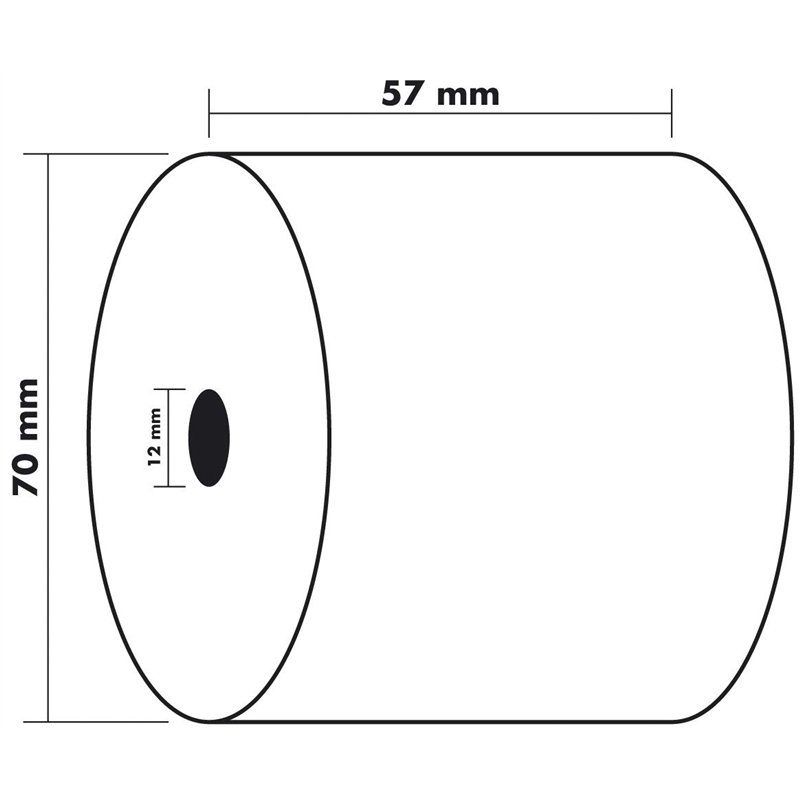 Image secondaire de Exacompta - Réf. 40592E - Lot de 10 bobines pour machine à calculer et caisse - largeur 57 mm x diamètre 70 mm - mandrin 12 mm -