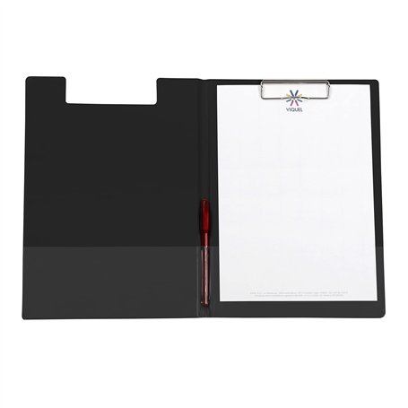 Viquel - Viquel - Porte bloc A4 à rabat avec pince en métal pour tenir les documents - Noir