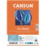 CANSON Iris Vivaldi - Paquet 25 feuilles de papier couleur A4 - 185g/m² - Assortiment de bleu