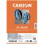 CANSON Iris Vivaldi - Paquet 25 feuilles de papier couleur A4 - 240g/m² - Assortiment de gris