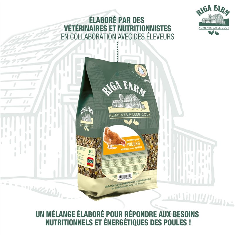 Image secondaire de RIGA - Mélange Poules - Mélange De Graines Et Céréales - Riche En Vitamines Et Minéraux - Sain Et Nutritif - Élaboré Par Des Vét