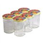 BSCA 519553 Set de 6 Confituriers/Couvercle Décore Verre 385 ml
