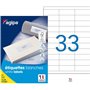 AGIPA 119007 - 3300 Etiquettes adhésives blanches A4 MU - 70 x 25 mm - Impression : laser
