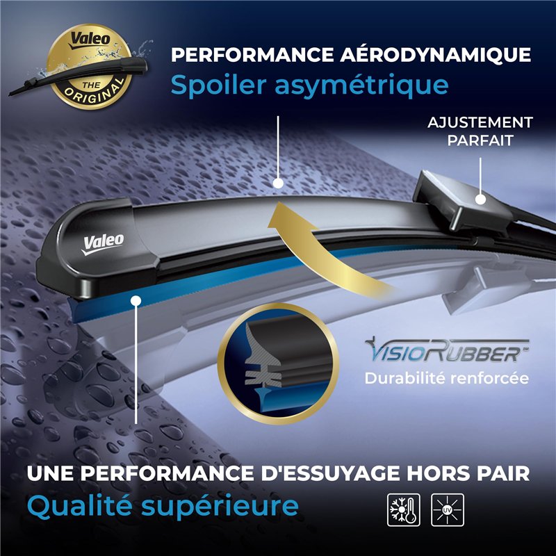 Image secondaire de VALEO Silencio Essuie-glace - VF426 - Kit de Balais d'Essuie-glace Plat d'Origine de Haute performance, Visibilité Supérieure
