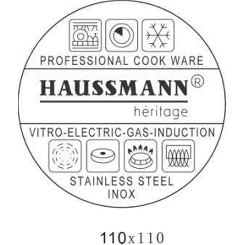 Image secondaire de Haussmann Héritage® - 6 pièces Marmite Faitout acier inoxyable avec couvercles en verre - tous feux dont induction - HM-0613