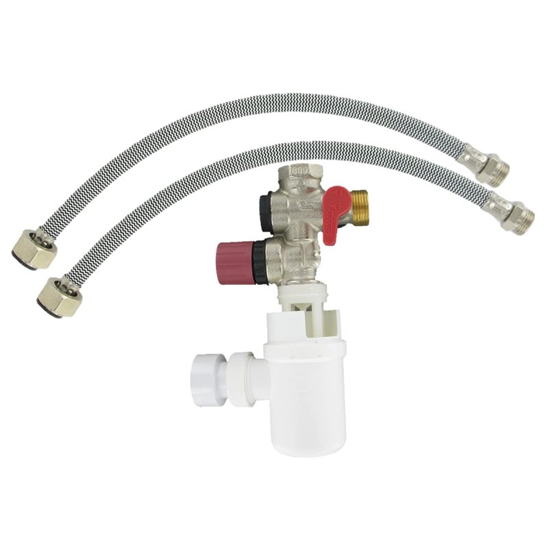 Kit Chauffe-Eau (Groupe 3/4'' (20x27) ,siphon, 2 flexibles d'alimentation), Gris