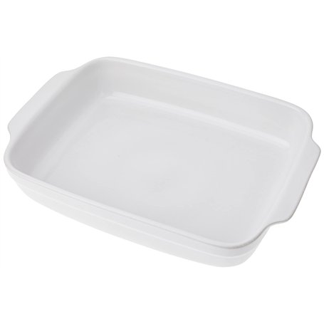 CREALYS 512732 Plat à Four Rectangulaire avec Anses Céramique Blanc 36