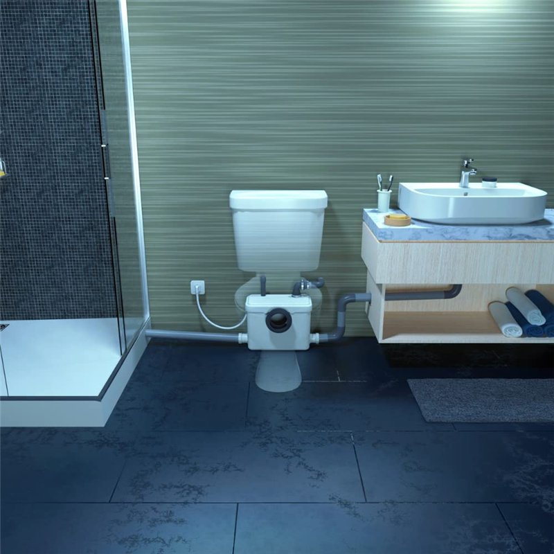 Image secondaire de Aquasani 3 - Broyeur WC Adaptable avec Connexions pour Douche, Lavabo et Bidet, Installation Facile, Relevage 3m Vertical, 30m H