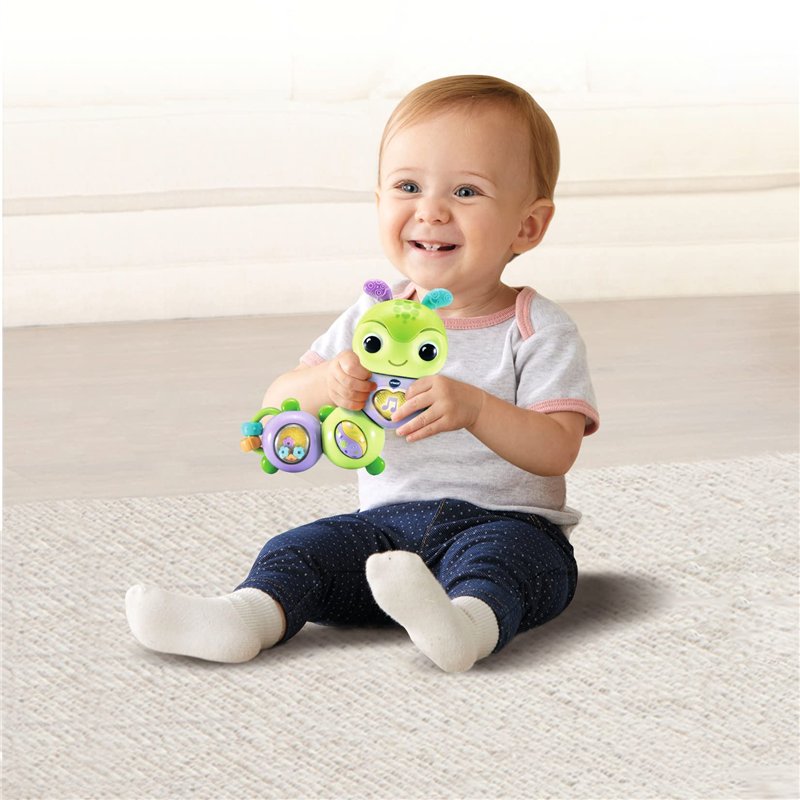 Image secondaire de VTech - Myrtille Twist Chenille, Hochet Bébé Interactif et Musical, Activité Manuelle d'Éveil, Jouet de Dentition, Cadeau de Naissance