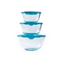 Pyrex - Lot de 3 bols en verre résistants avec couvercle - 0