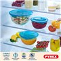 Pyrex - Lot de 3 bols en verre résistants avec couvercle - 0,5L - 1L - 2L - Couvercles hermétiques - Made in France