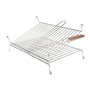 RUECAB 1086 Grille de Barbecue Double sur Pieds Inox Poignée Bois Argent 30 x 40 cm
