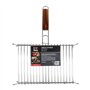 RUECAB 1086 Grille de Barbecue Double sur Pieds Inox Poignée Bois Argent 30 x 40 cm, NC