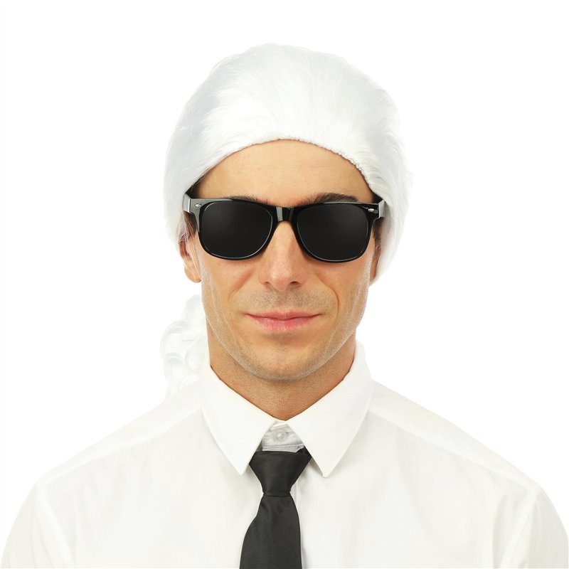 Image secondaire de P'TIT CLOWN - 18036 - Perruque KARL avec catogan - Karl's Wig - Cheveux Synthétiques - Parfait pour Carnaval, Fêtes à Thèmes, Fa