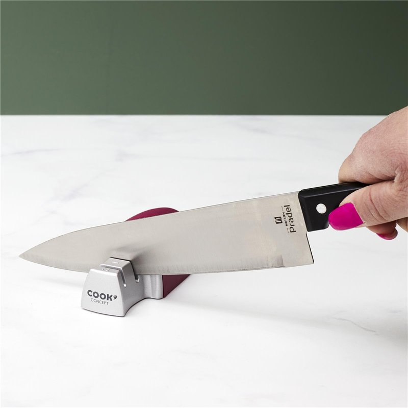 Image secondaire de EASY MAKE - KB52541 - Affûteur Aiguiseur Couteau Cuisine Acier Inoxydable Gomme Base Anti-Derapante - Coloris Aléatoire !