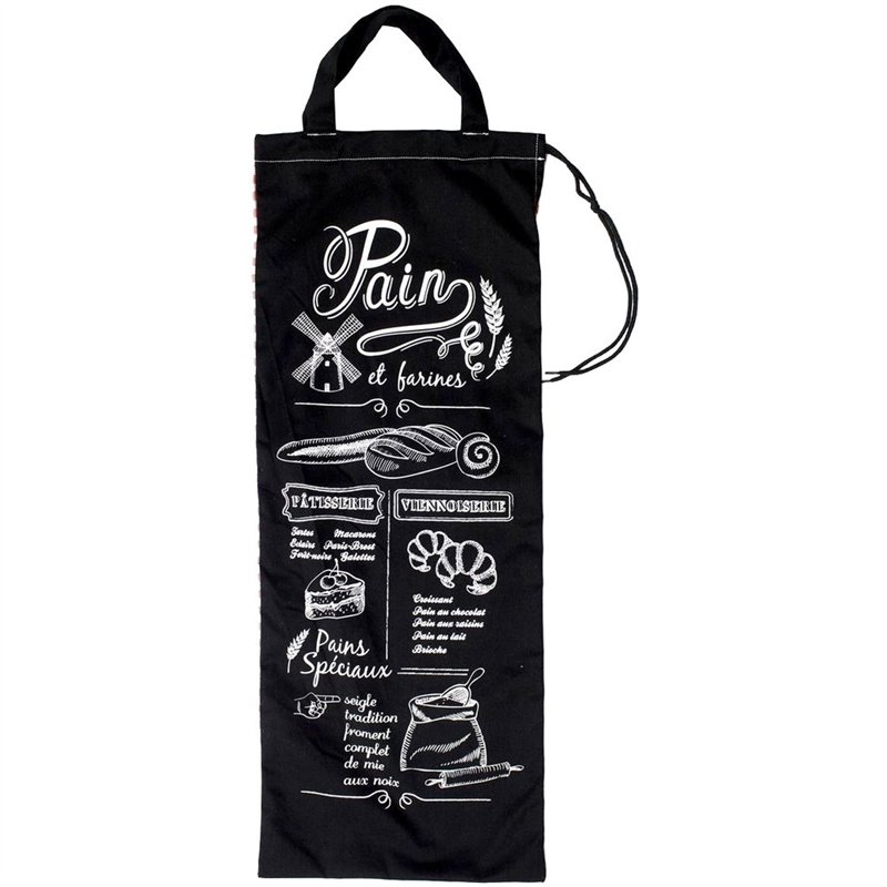 Promobo -Sac A Pain Imprimé Vintage Décor Bistrot Double Face Vichy