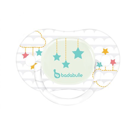 BADABULLE Phosphorescente Pack de 2 Sucettes Réversibles 6-12 Mois