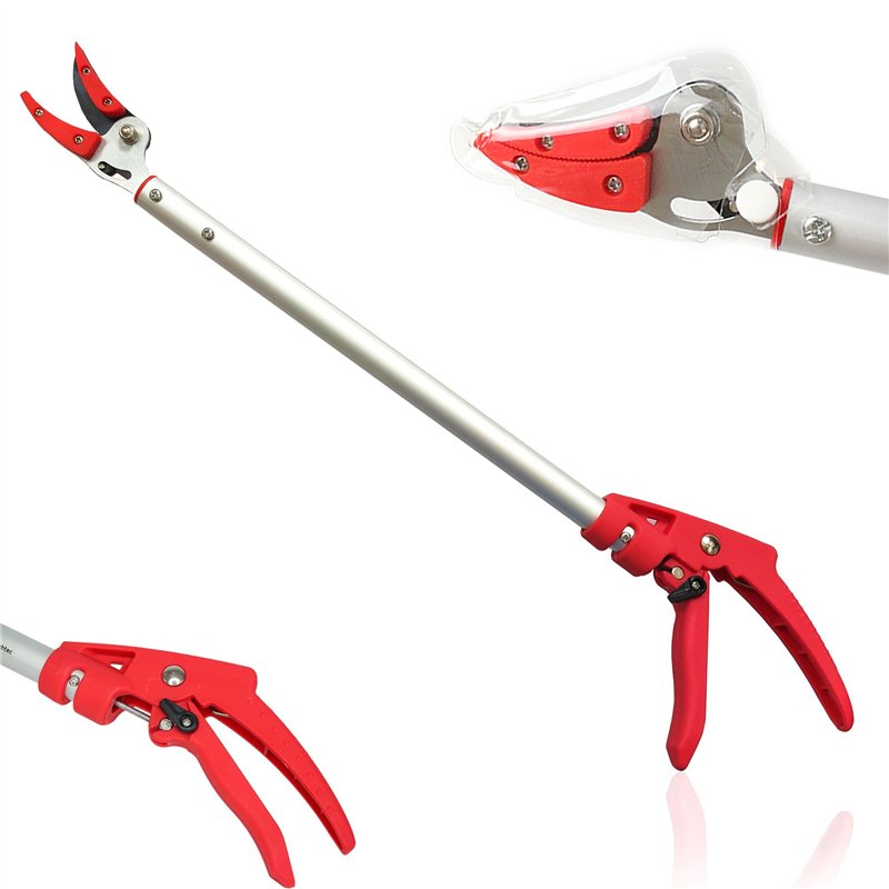 FISHTEC Sécateur Long Manche avec Pince de Retenue en Aluminium - Revêtement en téflon - Secateur - Longue Cisaille - Avec Verro