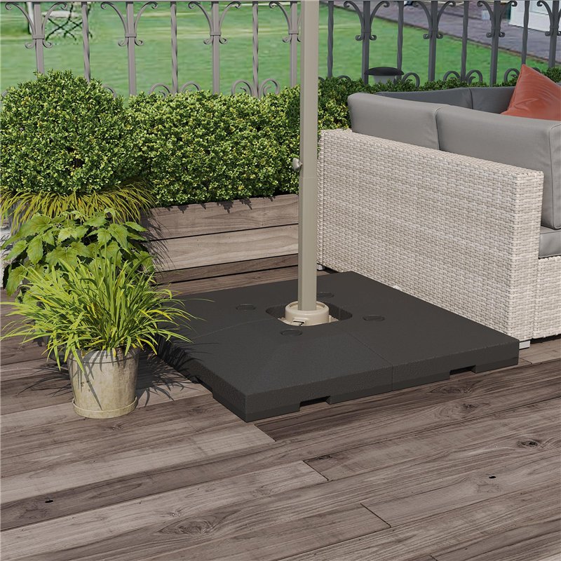 Image secondaire de Outsunny Lot de 4 Pied de Parasol Poids de lestage carré pour parasols déportés dim. par Dalle 51L x 51l x 12H cm polyéthylène -